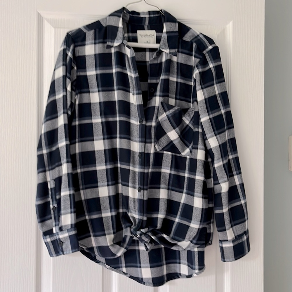 Abercrombie and Fitch blue flannel. Size medium. Super soft.